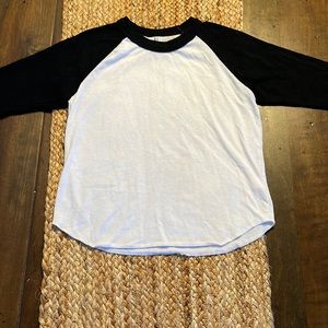 Black Quarter Sleeve Baseball Shirt
